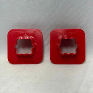 Tupperware Canape Cutter Red Plastic Set of 2 Cookie Garnish Appetizers